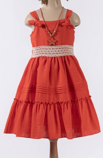 Orange Children`s Dress 2488ASKL-06