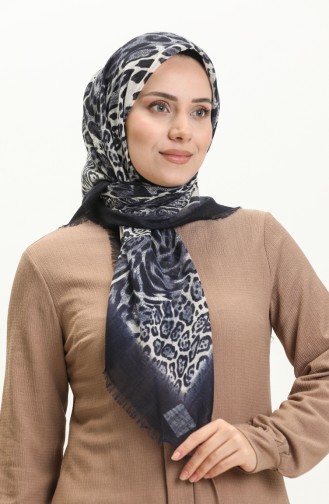 Printed Scarf 13223-10 Dark Navy Blue 13223-10