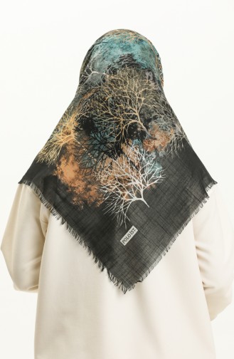 Printed Scarf 13224-06 Black Oil 13224-06