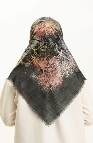 Printed Scarf 13224-07 Black Dusty Rose 13224-07