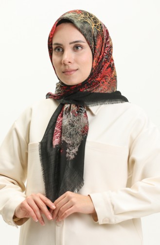 Printed Scarf 13224-09 Black Plum 13224-09