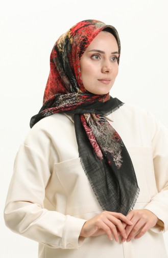 Printed Scarf 13224-09 Black Plum 13224-09