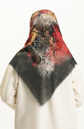 Printed Scarf 13224-09 Black Plum 13224-09