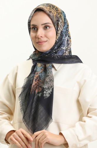 Printed Scarf 13224-16 Navy Blue Indigo 13224-16