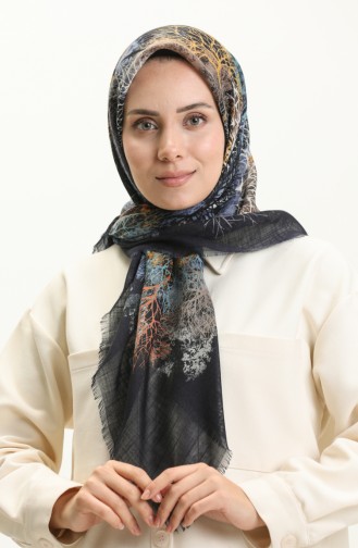 Printed Scarf 13224-16 Navy Blue Indigo 13224-16