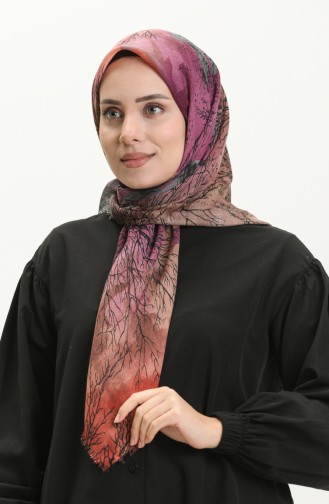 Printed Scarf 13225-01 Gray Magenta 13225-01