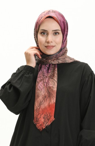 Printed Scarf 13225-01 Gray Magenta 13225-01