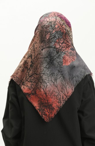 Printed Scarf 13225-01 Gray Magenta 13225-01