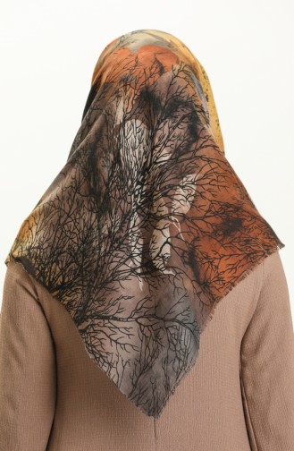 Printed Scarf 13225-09 Mink Mustard 13225-09