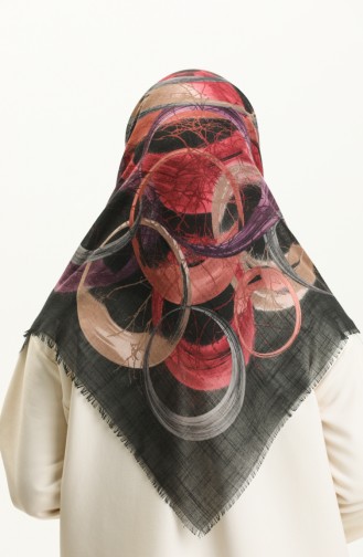 Printed Scarf 13226-04 Black Plum 13226-04