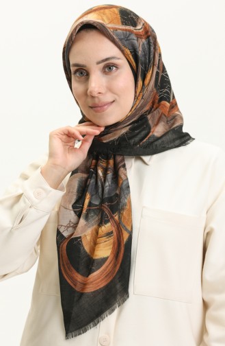 Printed Scarf 13226-06 Black Milk Coffee 13226-06