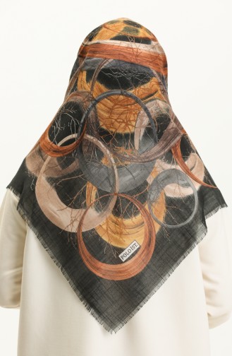 Printed Scarf 13226-06 Black Milk Coffee 13226-06