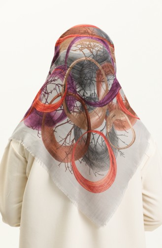 Printed Scarf 13226-09 Gray Magenta 13226-09