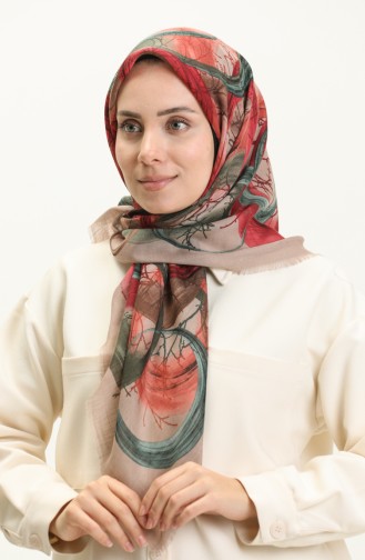 Printed Scarf 13226-10 Mink Cherry 13226-10