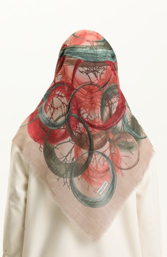 Printed Scarf 13226-10 Mink Cherry 13226-10
