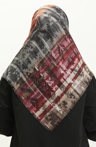 Printed Scarf 13227-08 Brick Red Mink 13227-08