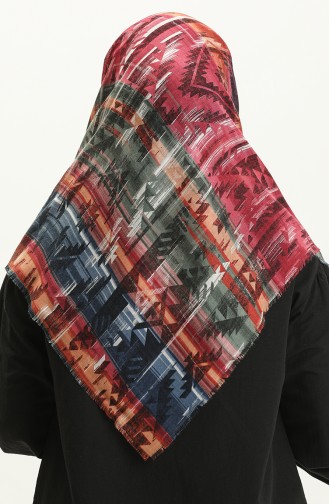 Printed Scarf 13227-09 Navy Blue Plum 13227-09