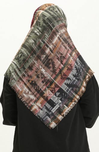 Printed Scarf 13227-14 Dusty Rose Khaki 13227-14