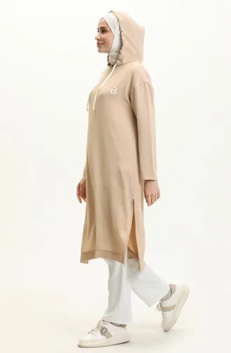 Aerobin Fabric Hooded Two Piece Suit 70009-01 Beige 70009-01