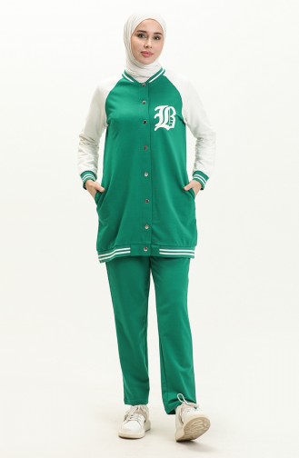 Ensemble Survêtement Style College 70089-04 Vert 70089-04