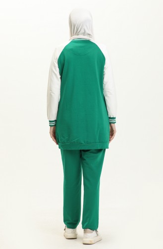 Ensemble Survêtement Style College 70089-04 Vert 70089-04