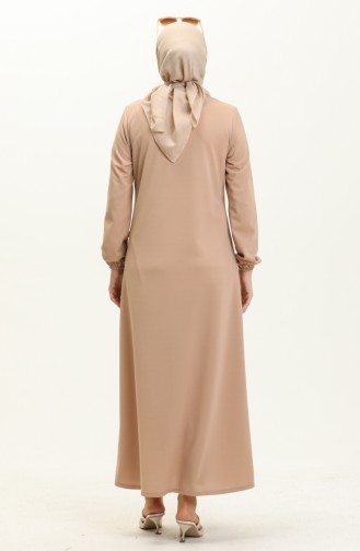 Abaya Manches élastiques 1011-12 Beige 1011-112