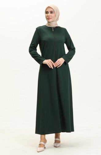 Zippered Abaya 2025-08 Emerald Green 2025-08