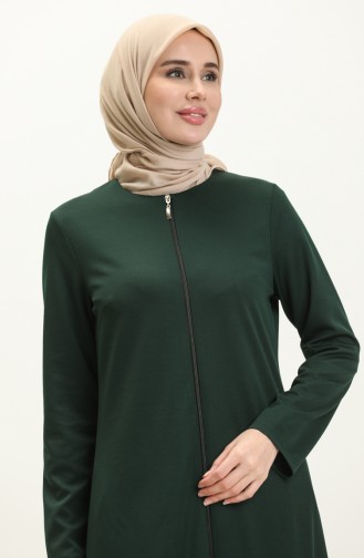 Abaya Zippée 2025-08 Vert Emeraude 2025-08