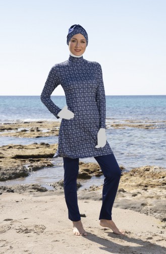 Maillot de Bain Hijab Bleu Marine 23905-01