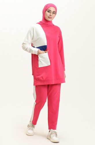 Side Pocket Tracksuit Set 70086-04 Fuchsia 70086-04