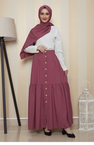 Rok Met Knoopdetails 0112-01 Dusty Rose 0112-01