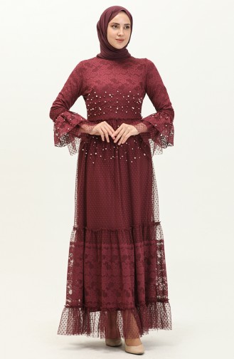 Claret red İslamitische Avondjurk 14185