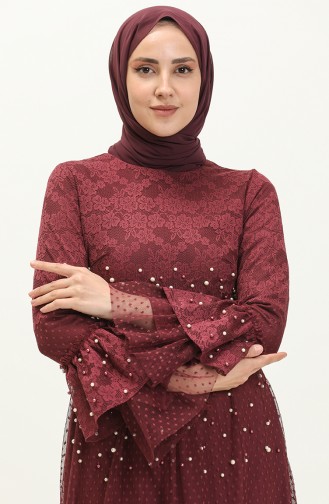 Claret red İslamitische Avondjurk 14185