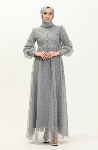 Grau Hijab-Abendkleider 14339