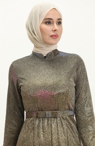 Khaki Hijab-Abendkleider 14221