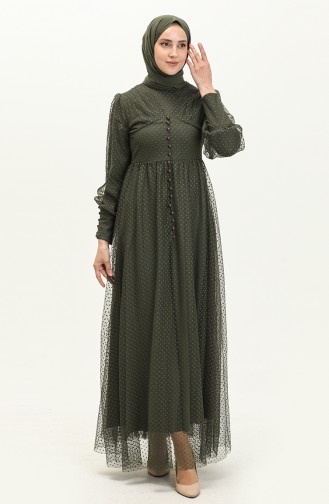 Khaki Hijab-Abendkleider 14343