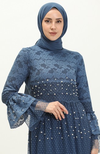 Indigo Hijab-Abendkleider 14183