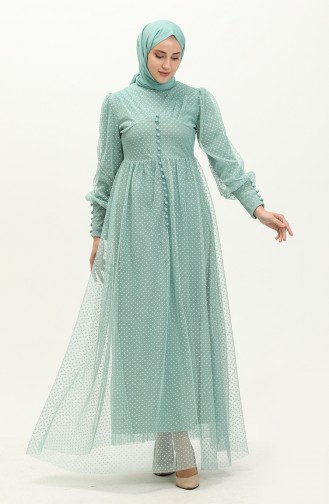 Minzengrün Hijab-Abendkleider 14340