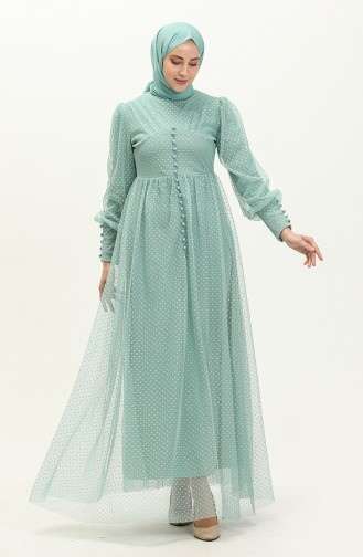 Mint green İslamitische Avondjurk 14340