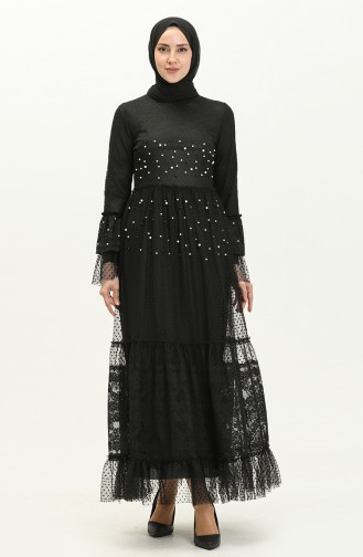 Schwarz Hijab-Abendkleider 14186