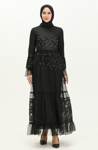 Black Hijab Evening Dress 14186