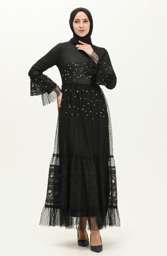 Schwarz Hijab-Abendkleider 14186