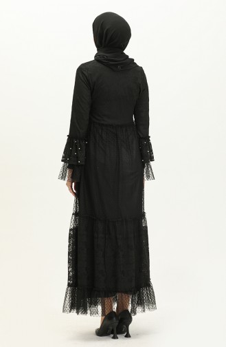 Black Hijab Evening Dress 14186
