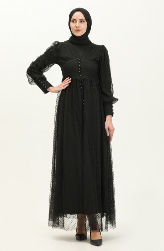 Schwarz Hijab-Abendkleider 14346