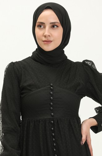 Schwarz Hijab-Abendkleider 14346