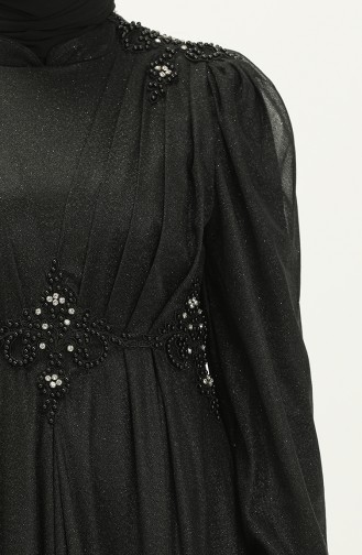 Black Hijab Evening Dress 14441
