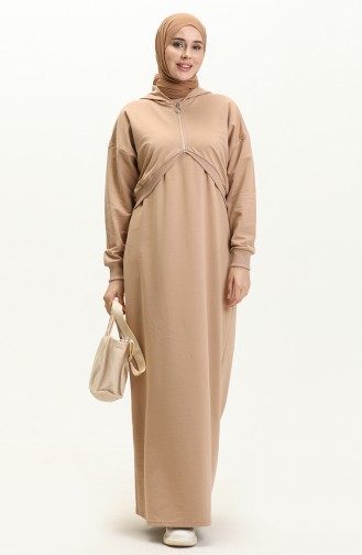 Beige İslamitische Jurk 71046-01