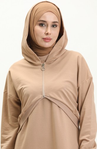 Beige İslamitische Jurk 71046-01