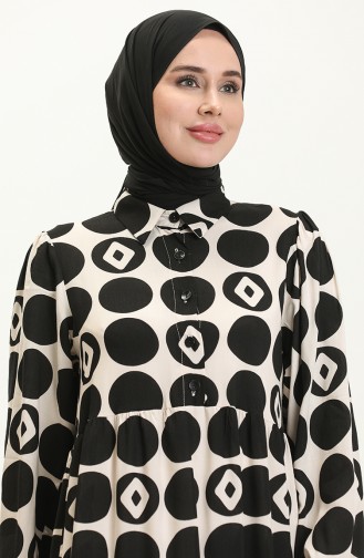 Viskosekleid mit elastischen Ärmeln 24Y8974-04 Schwarz 24Y8974-04