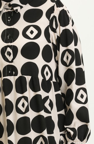 Viskosekleid mit elastischen Ärmeln 24Y8974-04 Schwarz 24Y8974-04